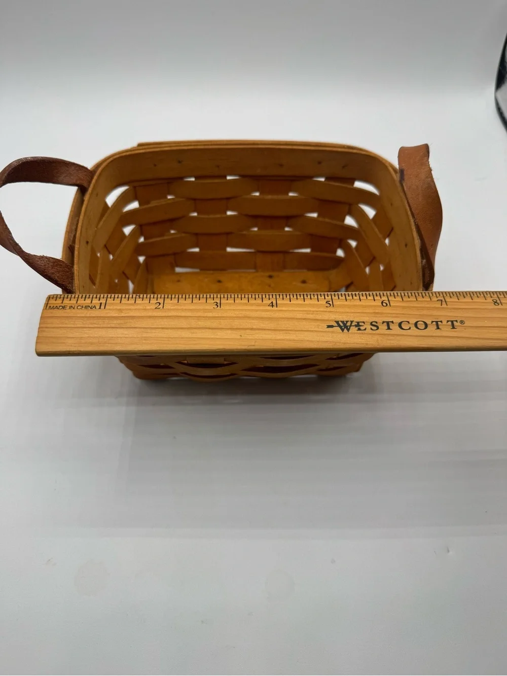 Vintage Longaberger Tea Basket-Leather Handles  7